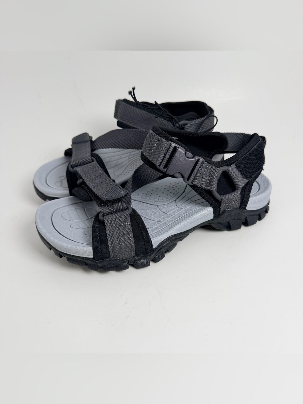 Eddie Bauer Black and Gray Kids Outdoor Sandals